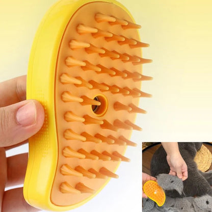 Steam brush for pets