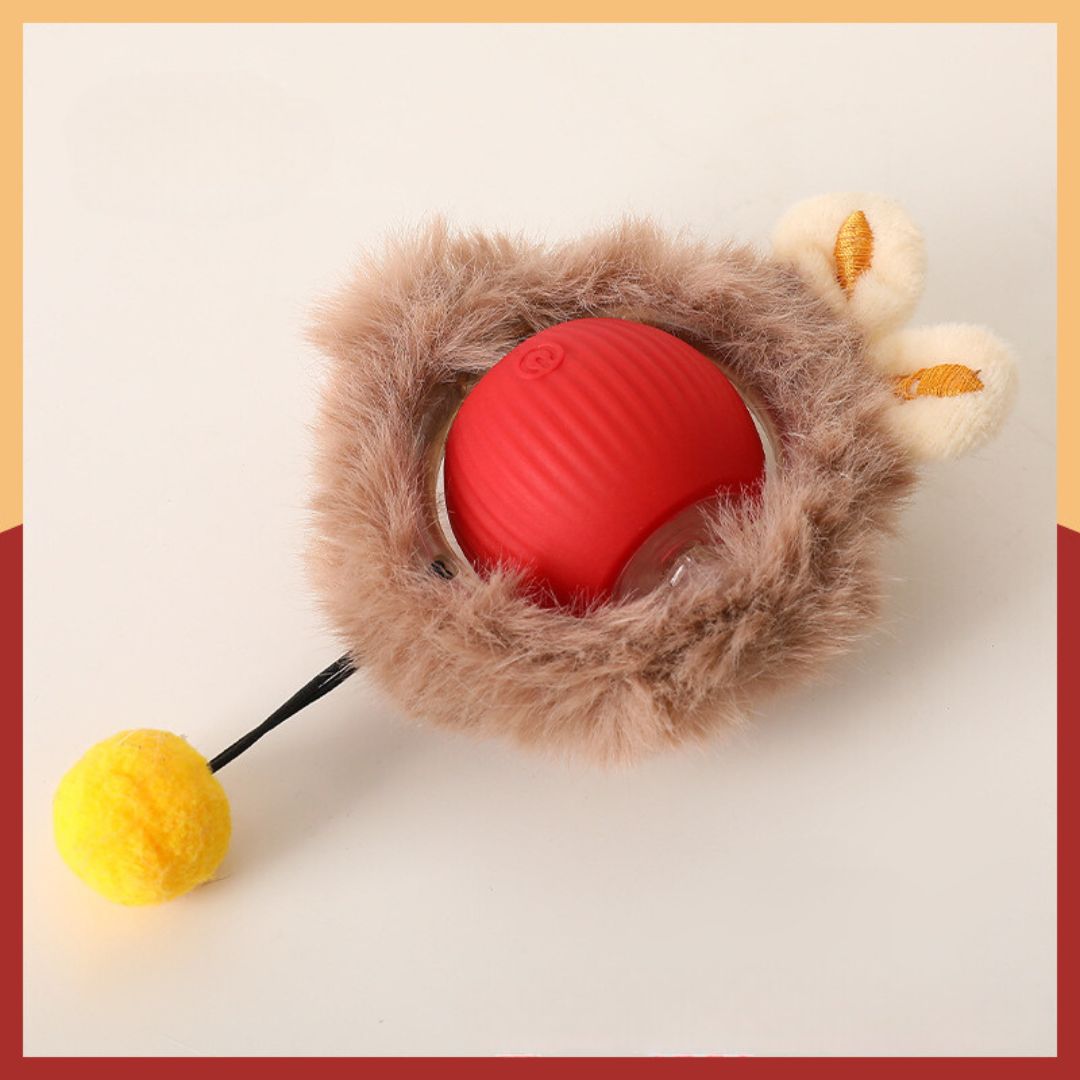 Interactive toy ball with fur for dogs