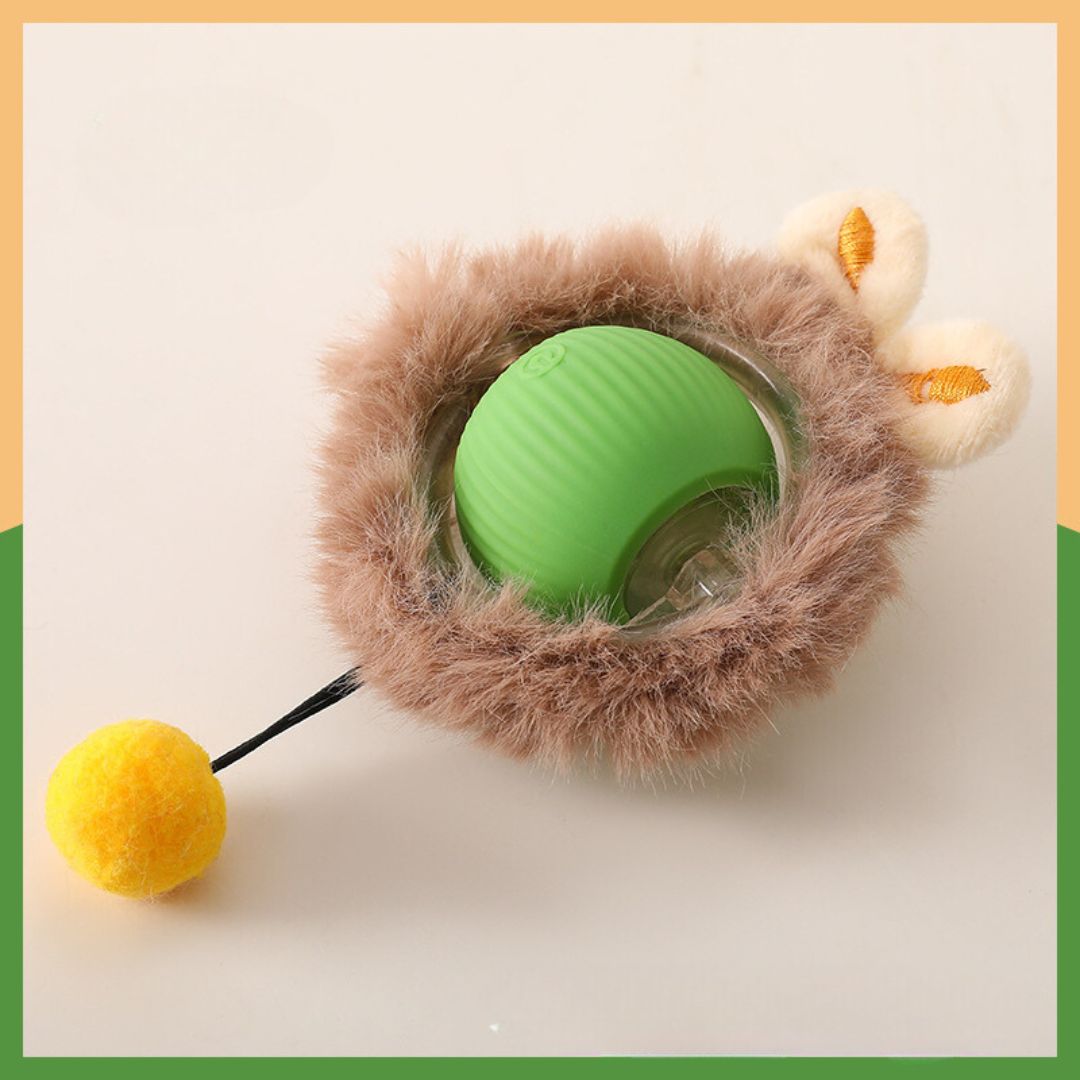 Interactive toy ball with fur for dogs